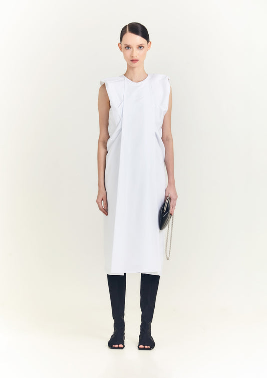 VESTIDO DE TRICOLINE COM BABADOS