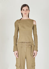 TOP COM MANGA ASSIMÉTRICA