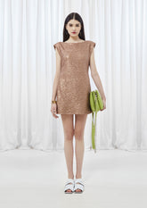 VESTIDO CURTO COM DECOTE COSTAS COM PAETÊ