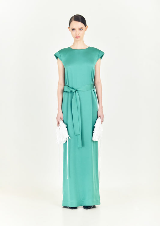 VESTIDO COLUNA COM CINTO