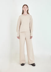 CALÇA RETA AMPLA DE MALHA