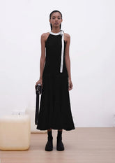 VESTIDO CURTO COM FAIXA DE ACETATO