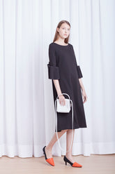 SCARPIN DE FESTA NEOPRENE E COURO