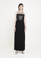 VESTIDO DE CREPE COM PAETÊ