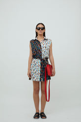 VESTIDO CAMISA MINI ESTAMPADA