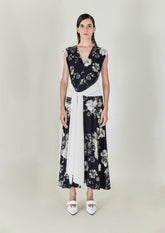 VESTIDO MIDI JARDIM INGLÊS COM AMARRAÇÃO