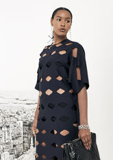 VESTIDO AMPLO VAZADO LOSANGO