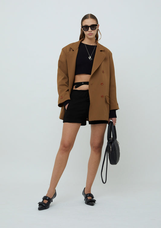 SHORTS DE MALHA COM CINTO