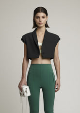 BLAZER CROPPED CREPE E GRAFITE ESPIRITUAL