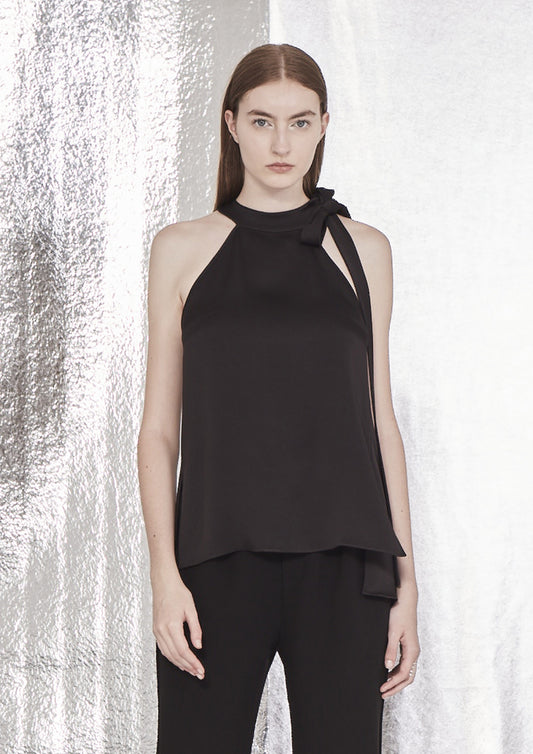 BLUSA COM LAÇO DE CREPE