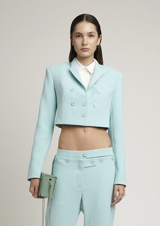 BLAZER CROPPED DE CREPE