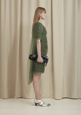 VESTIDO CURTO FRANZIDO TULE