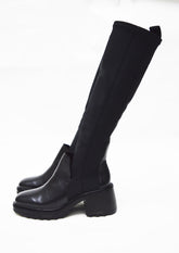 BOTA DE NEOPRENE COM COURO CANO LONGO