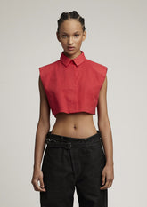 CAMISA CROPPED SEM MANGA COM OMBREIRA