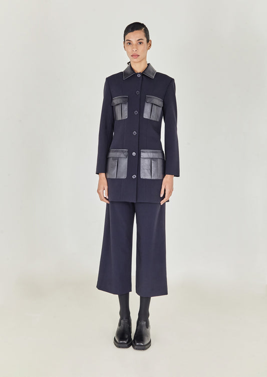 CALÇA CINTURA ALTA RETA GABARDINE