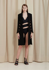 VESTIDO BLAZER COM MANGA EM FAIXAS