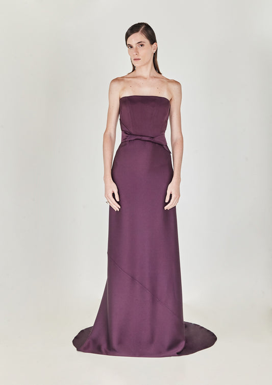 VESTIDO DE FESTA COLUNA COM CAUDA