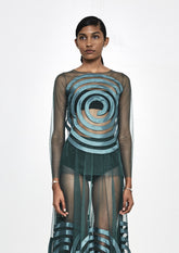 BLUSA DE TULE DETALHE ESPIRAL