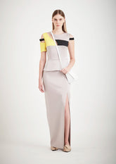 VESTIDO LONGO TRICOLOR MONALISA