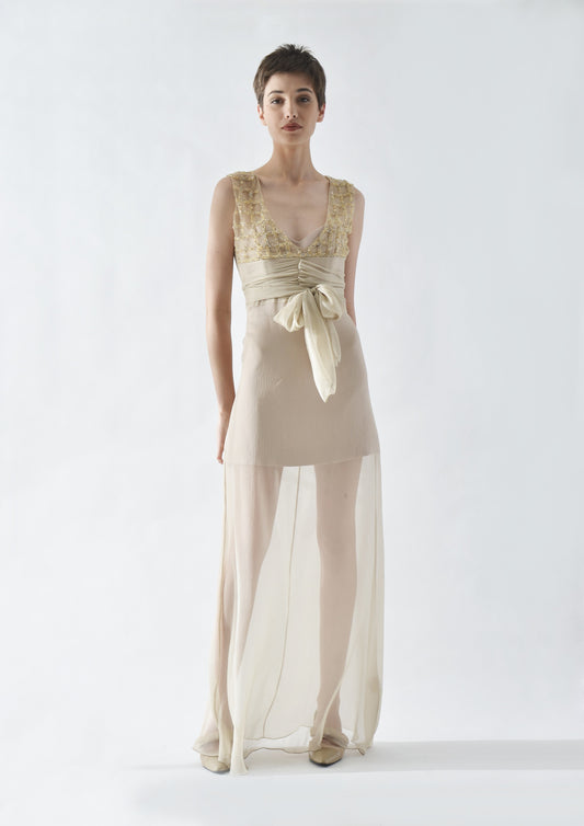 VESTIDO LONGO EVASE SEM MANGA