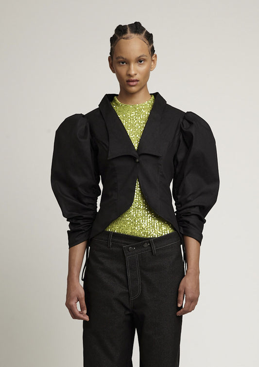 BLAZER COM MANGA BUFANTE DE SARJA