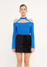 TRICOT OMBRO A OMBRO COM TIRAS