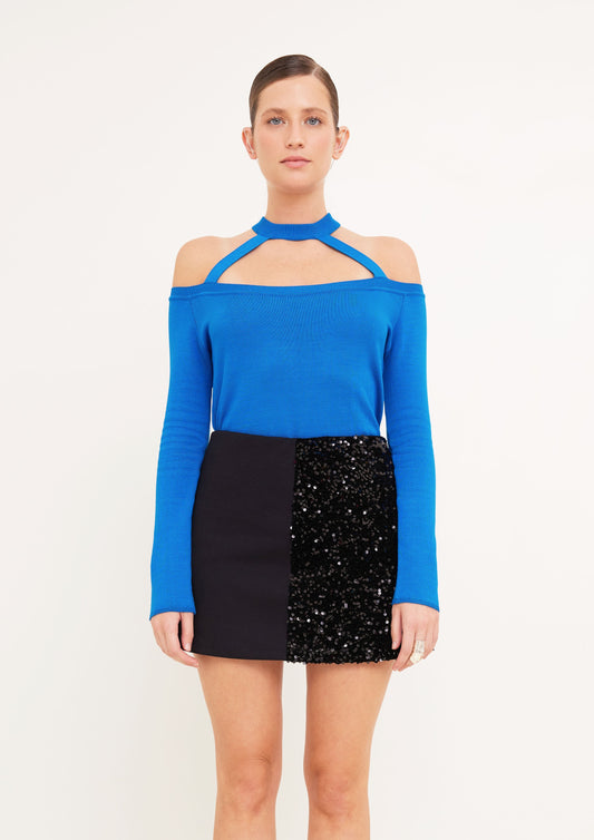 TRICOT OMBRO A OMBRO COM TIRAS