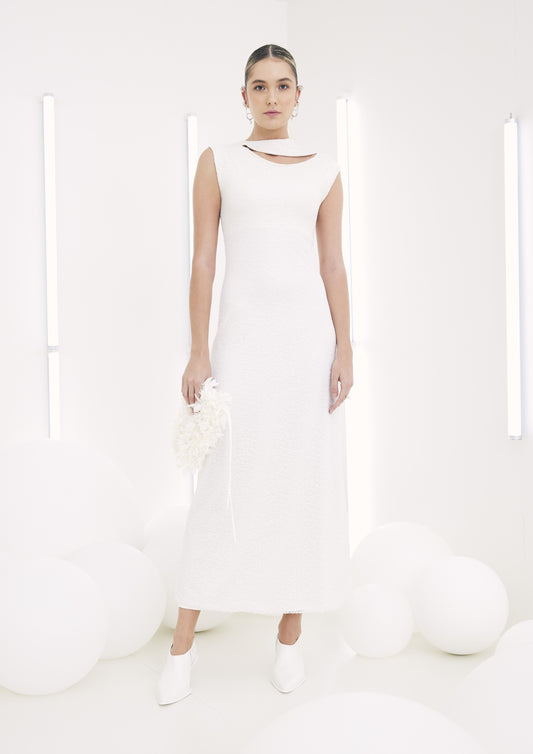 VESTIDO DECOTE ASSIMÉTRICO DE PAETÊ