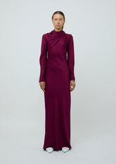 VESTIDO DE VIÉS COM FOULARD