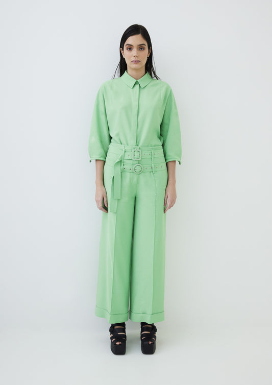 CALÇA GABARDINE COM 2 FIVELAS