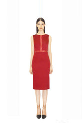VESTIDO CURTO SEM MANGA COM RENDA