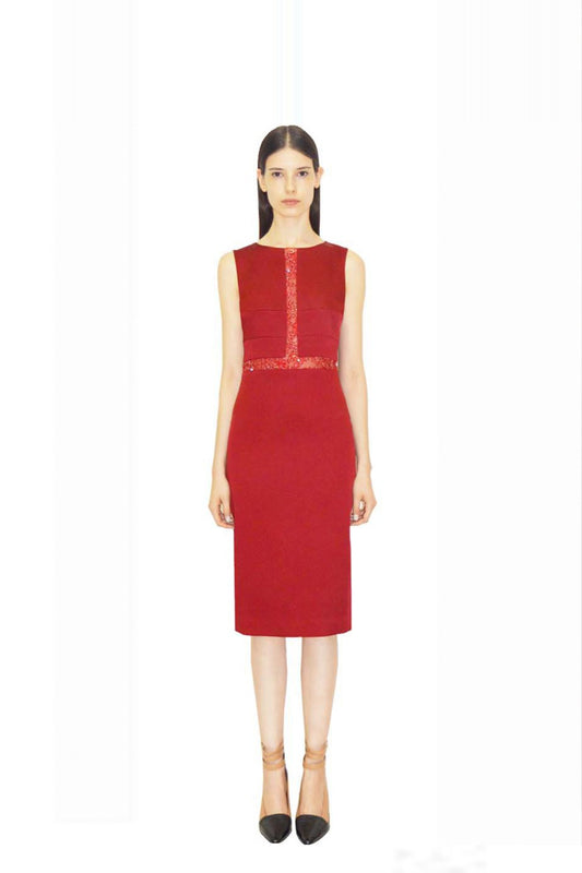 VESTIDO CURTO SEM MANGA COM RENDA