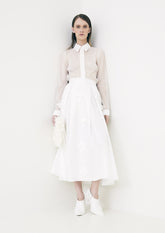 CAMISA DE ORGANZA COM CREPE