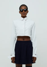 CAMISA CROPPED DE GABARDINE