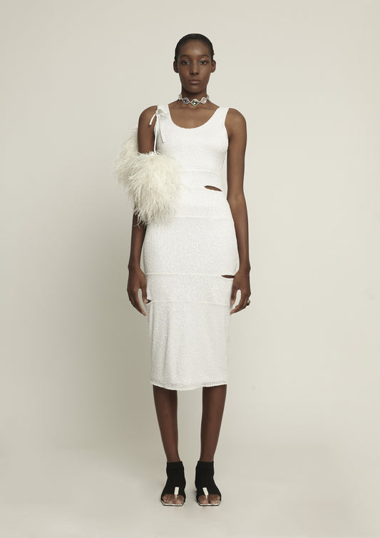 VESTIDO REGATA RASGADO DE PAETÊ