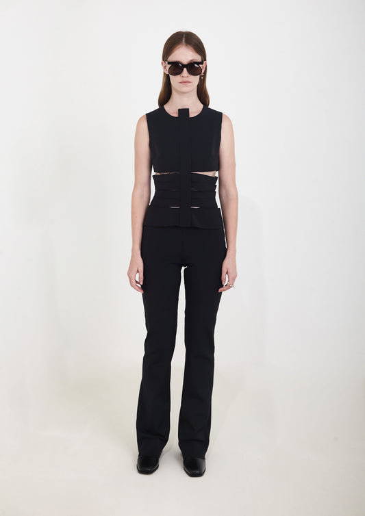 CALÇA FLARE CINTURA ALTA DE TK