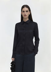 CAMISA CLÁSSICA DE CETIM DE SEDA