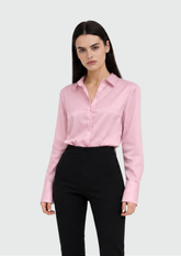 CAMISA CLÁSSICA DE CETIM DE SEDA