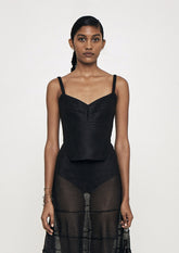 CORSELET DE TELA METAL CÁSSIA ÁVILA