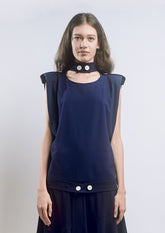 VESTIDO MISTO COM CINTO