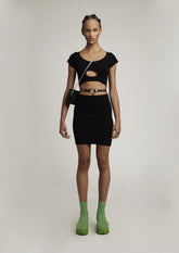 VESTIDO CIRCULOS TRICOT CURTO