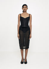 SAIA DE TULE BORDADO