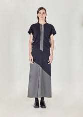 VESTIDO BICOLOR COM RECORTES