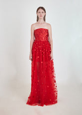 VESTIDO DE FESTA SEM ALÇA PETIT QUADRADO