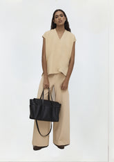 CALÇA RETA AMPLA DE MALHA