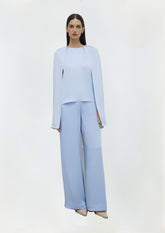 CALÇA RETA AMPLA DE CREPE