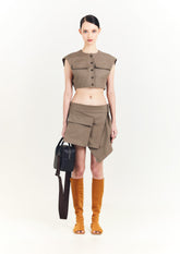 SAIA ASSIMÉTRICA CURTA DE SARJA