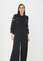 BLAZER POLO VAZADO DE JERSEY