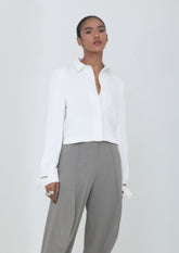 CAMISA CROPPED MANGA LONGA