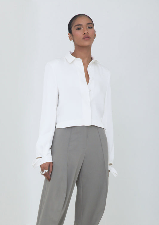 CAMISA CROPPED MANGA LONGA